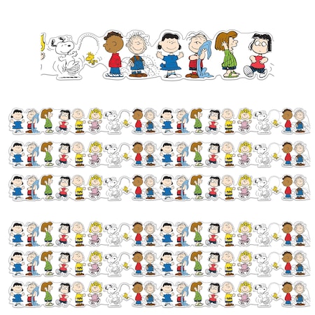 Eureka Peanuts Character Lineup Extra Wide Die-Cut Deco Trim, 72PK 846355